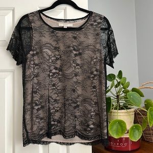 Black Lace LOFT Blouse